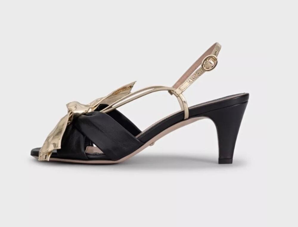 NWB Gucci Gold Leather Bow Sandals Pre-Fall 2019 - Size 36.5